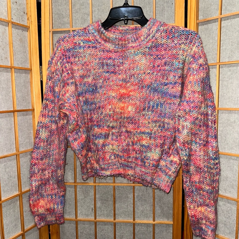Multicolor Rainbow Knit Women's Sweater